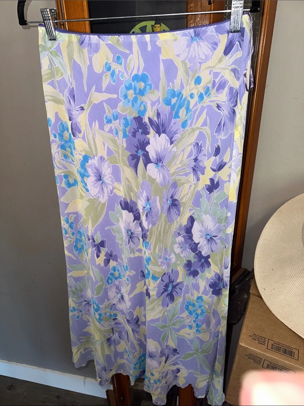 Lilac Floral Maxi Skirt - Women's Flowing Summer Skirt